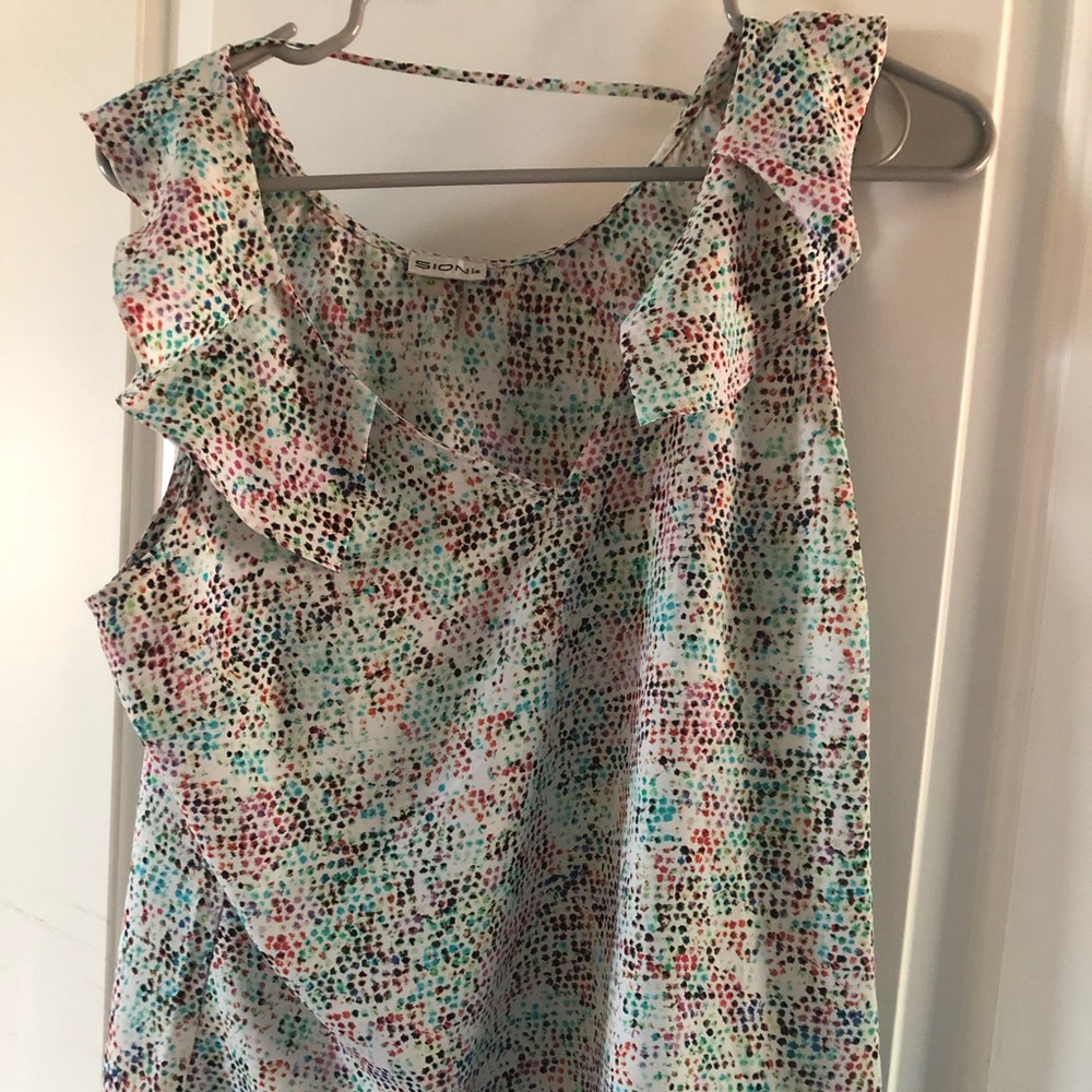 Sioni pixel multi print blouse
